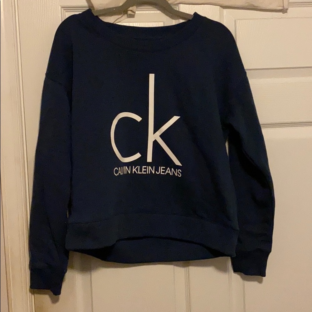 Navy blue Calvin Klein crewneck sweatshirt